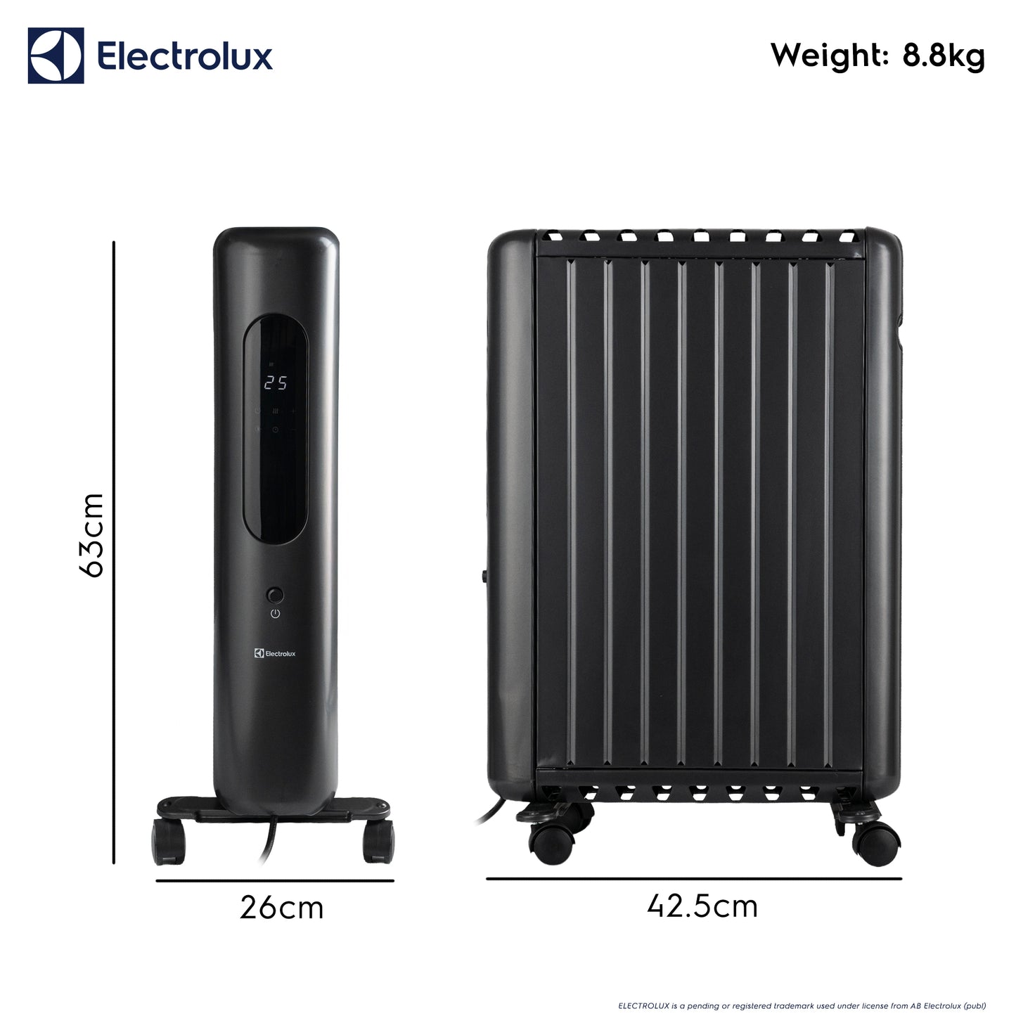 2kW Digital Close-Fin Oil Filled Radiator with Timer