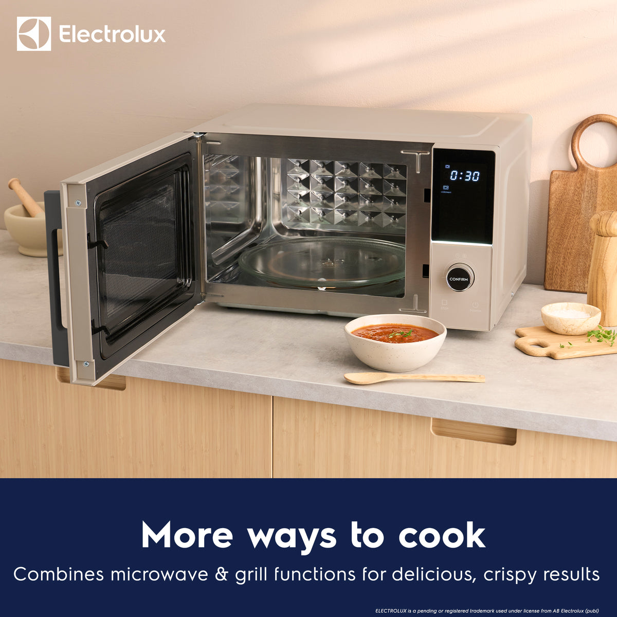 Electrolux 25L Combination Microwave with Grill, Beige