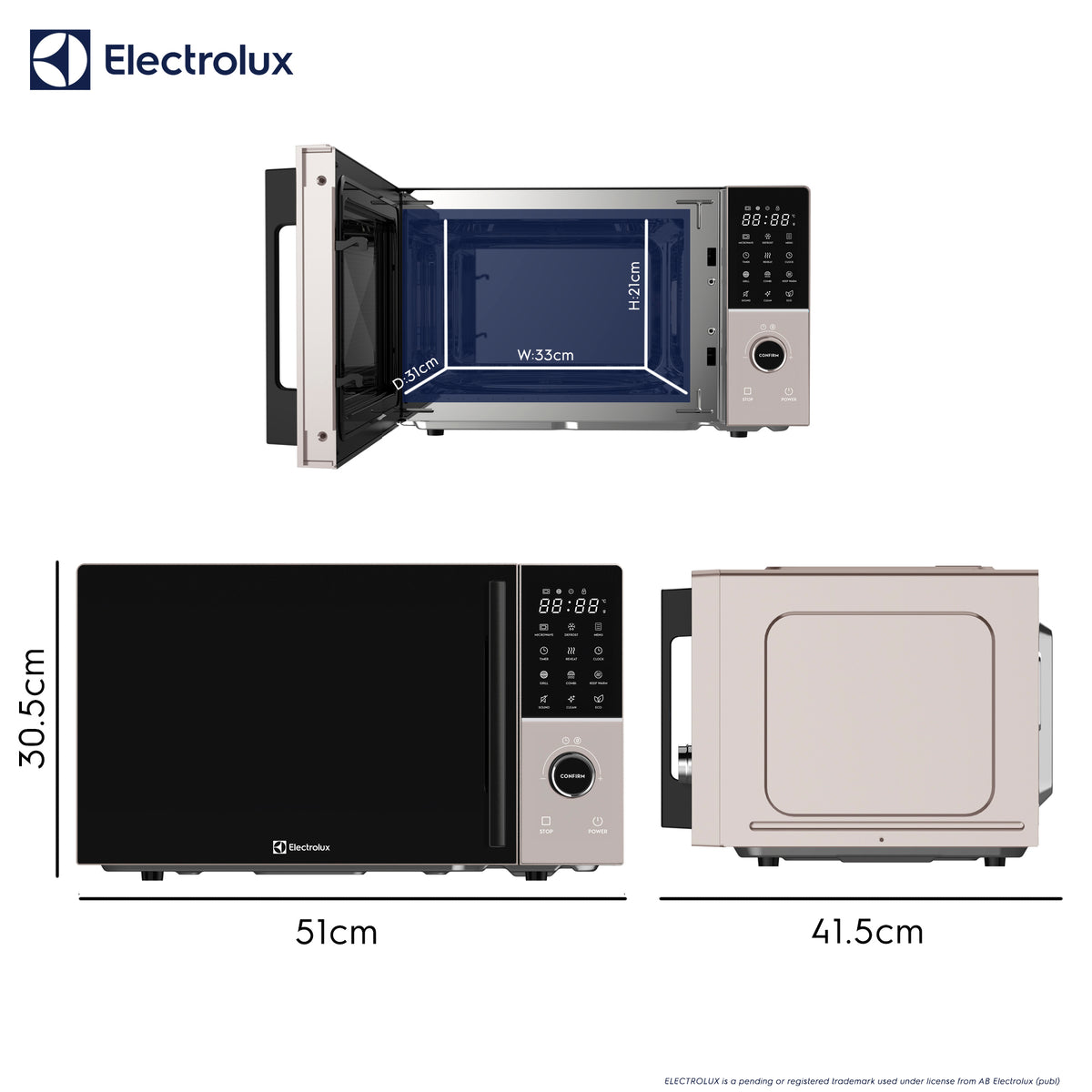 Electrolux 25L Combination Microwave with Grill, Beige