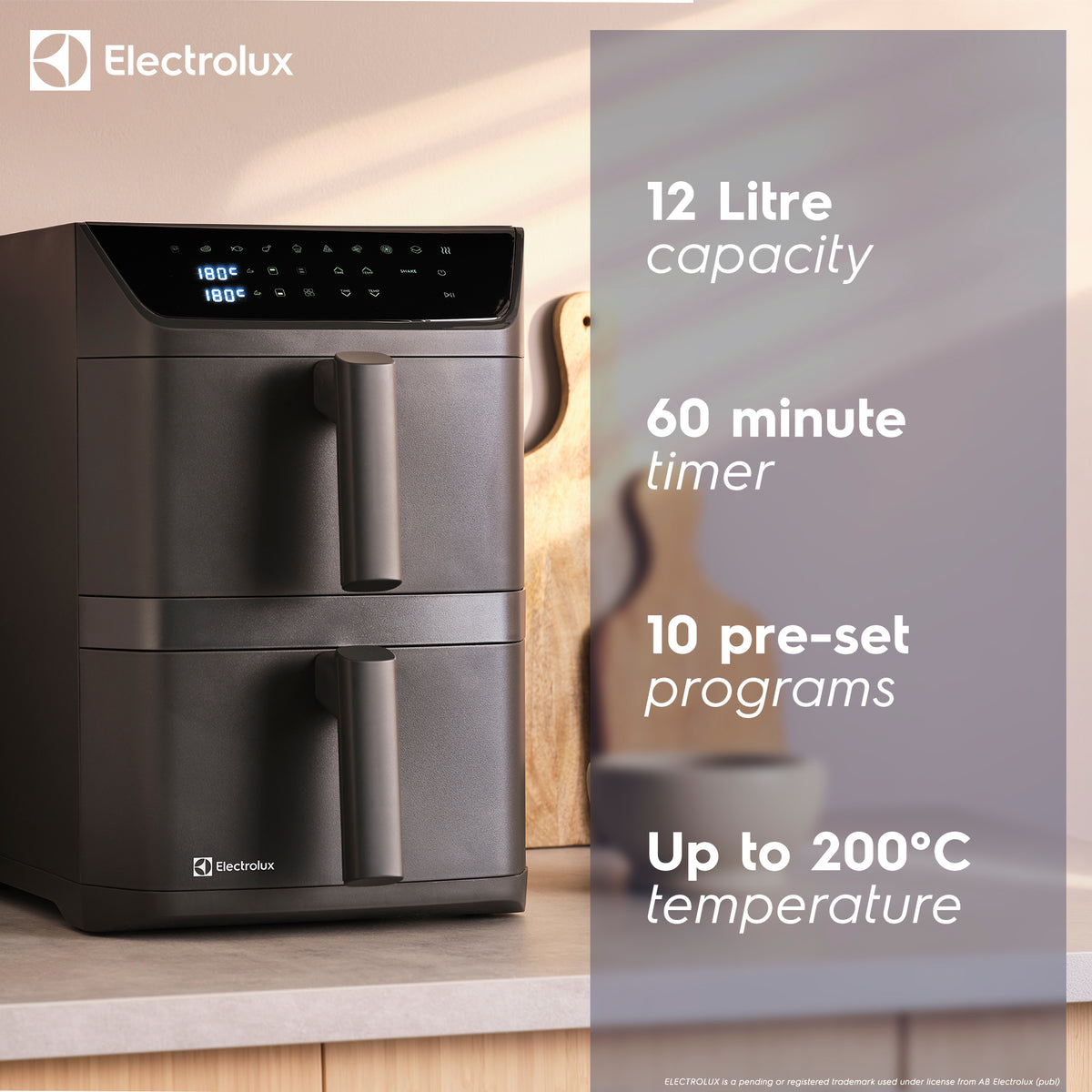 Electrolux 12L Dual Stacked Digital Air Fryer
